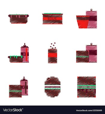 Assembly of flat shading style pixel icon fast vector image