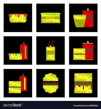 Assembly of flat shading style pixel icon fast vector image