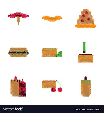 Assembly of flat shading style pixel icon fast vector image