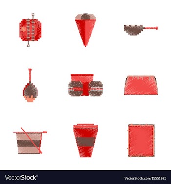 Assembly of flat shading style pixel icon fast vector image