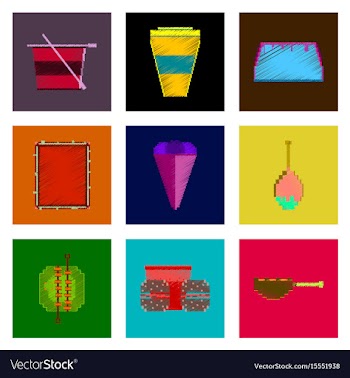 Assembly of flat shading style pixel icon fast vector image