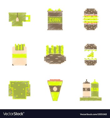 Assembly of flat shading style pixel icon fast vector image