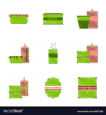 Assembly of flat shading style pixel icon fast vector image