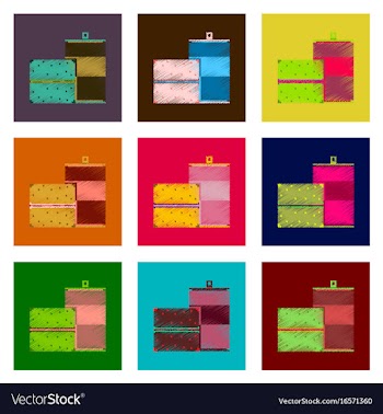 Assembly of flat shading style pixel icon fast vector image