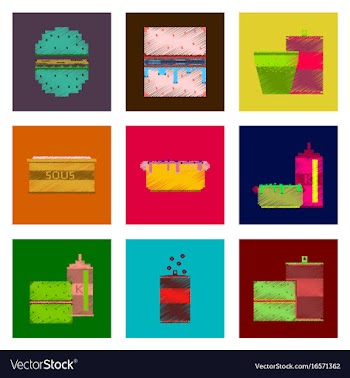 Assembly of flat shading style pixel icon fast vector image