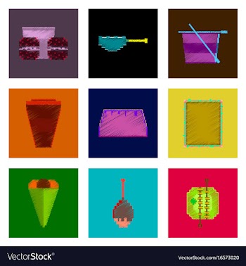 Assembly of flat shading style pixel icon fast vector image
