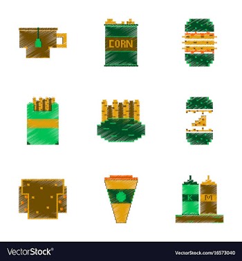 Assembly of flat shading style pixel icon fast vector image