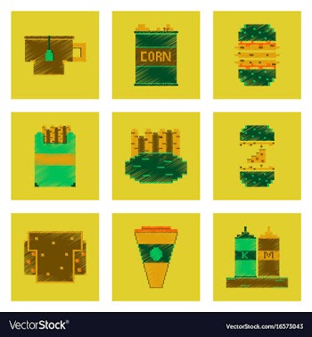 Assembly of flat shading style pixel icon fast vector image
