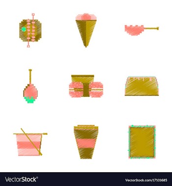 Assembly of flat shading style pixel icon fast vector image