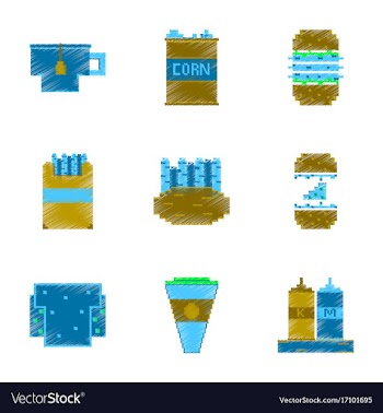 Assembly of flat shading style pixel icon fast vector image