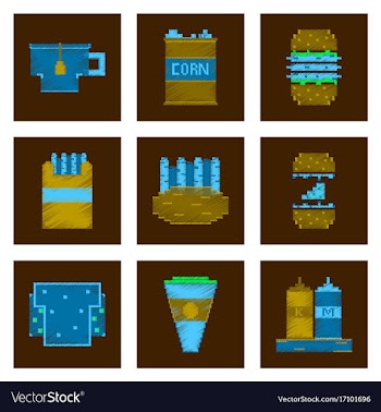 Assembly of flat shading style pixel icon fast vector image