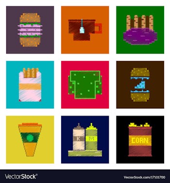 Assembly of flat shading style pixel icon fast vector image