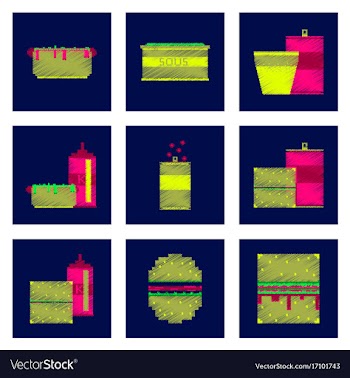 Assembly of flat shading style pixel icon fast vector image