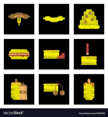 Assembly of flat shading style pixel icon fast vector image
