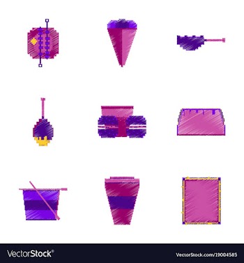 Assembly of flat shading style pixel icon fast vector image