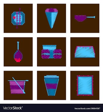 Assembly of flat shading style pixel icon fast vector image
