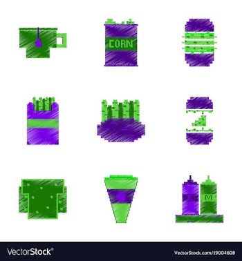 Assembly of flat shading style pixel icon fast vector image