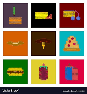 Assembly of flat shading style pixel icon fast vector image