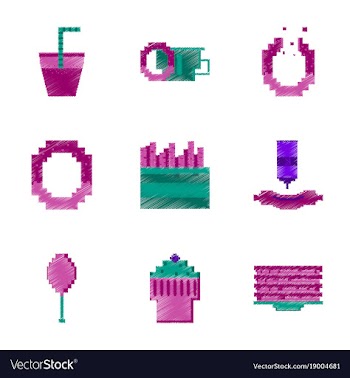 Assembly of flat shading style pixel icon fast vector image