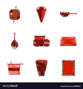 Assembly of flat shading style pixel icon fast vector image