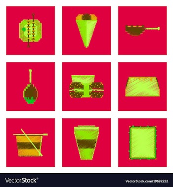 Assembly of flat shading style pixel icon fast vector image