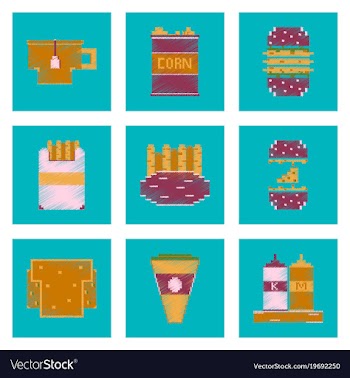 Assembly of flat shading style pixel icon fast vector image