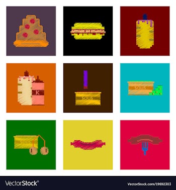 Assembly of flat shading style pixel icon fast vector image