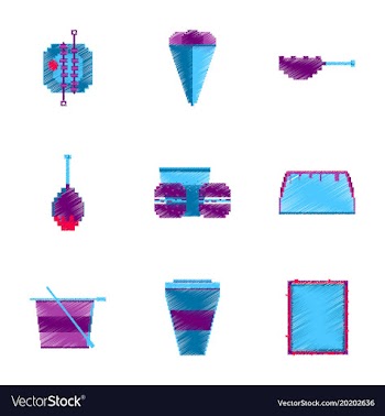 Assembly of flat shading style pixel icon fast vector image