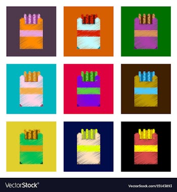 Assembly of flat shading style pixel icon french vector image