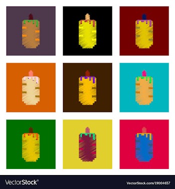 Assembly of flat shading style pixel icon french vector image