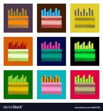 Assembly of flat shading style pixel icon french vector image