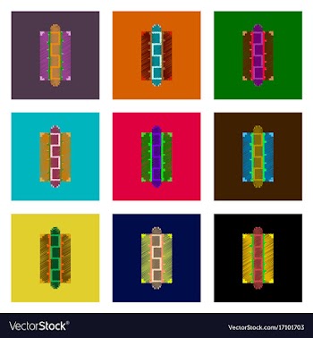 Assembly of flat shading style pixel icon hot dog vector image