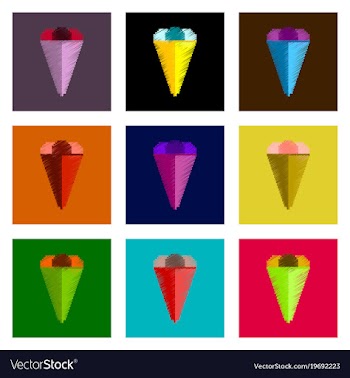 Assembly of flat shading style pixel icon ice vector image