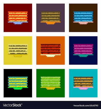 Assembly of flat shading style pixel icon pancake vector image