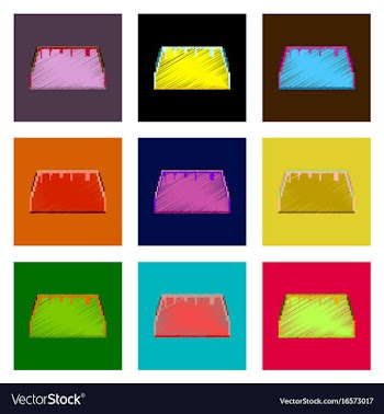 Assembly of flat shading style pixel icon tacos vector image