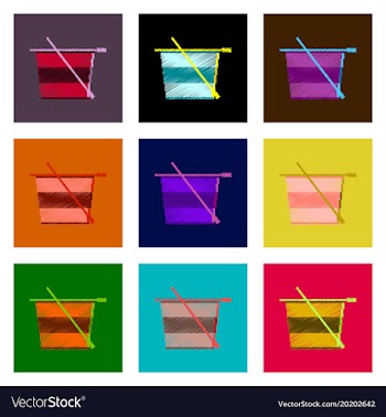 Assembly of flat shading style pixel icon tea cup vector image