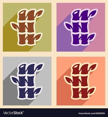 Assembly of icons bamboo leaves vector image