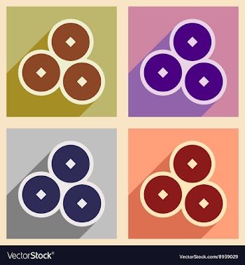 Assembly of icons Chinese bells vector image