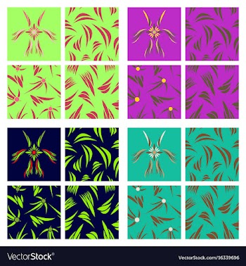 Assembly of patterns in bright style vector image