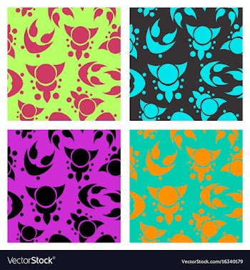 Assembly of patterns in bright style vector image