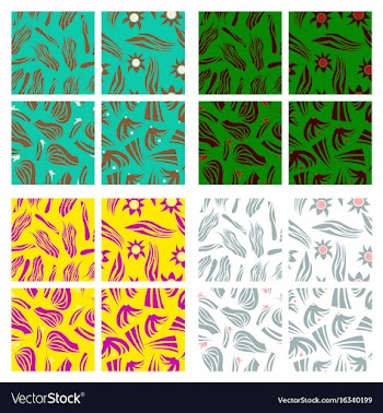 Assembly of patterns in bright style vector image