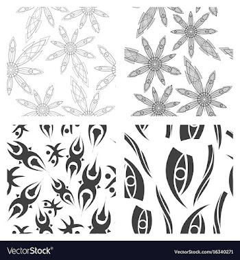 Assembly of patterns in bright style vector image