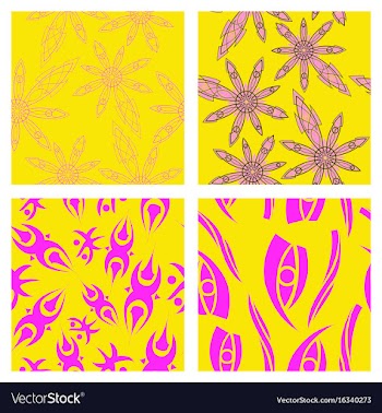Assembly of patterns in bright style vector image