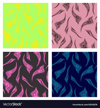 Assembly of patterns in bright style vector image