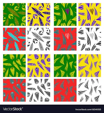 Assembly of patterns in bright style vector image