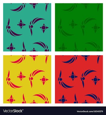 Assembly of patterns in bright style vector image