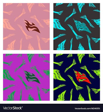 Assembly of patterns in bright style vector image