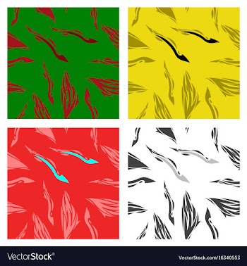 Assembly of patterns in bright style vector image