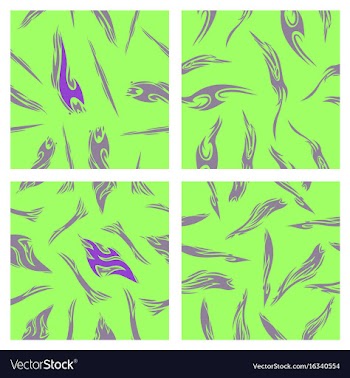 Assembly of patterns in bright style vector image