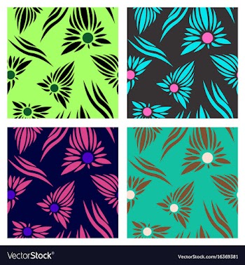 Assembly of patterns in bright style vector image